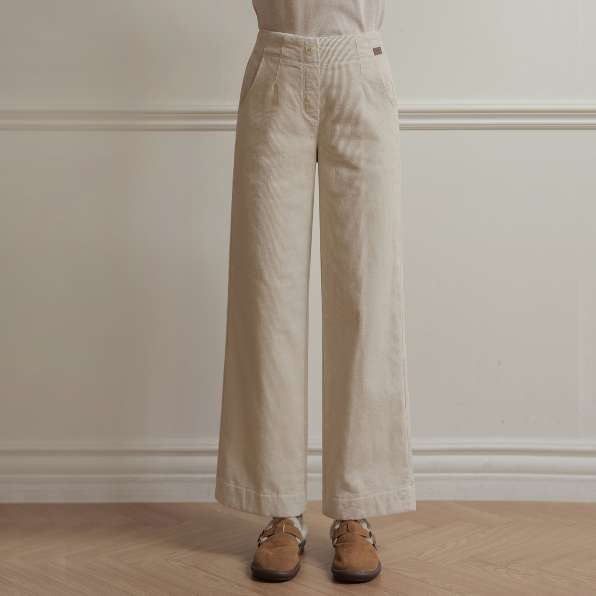 Cozy Tan Tan Wide Corduroy Pants