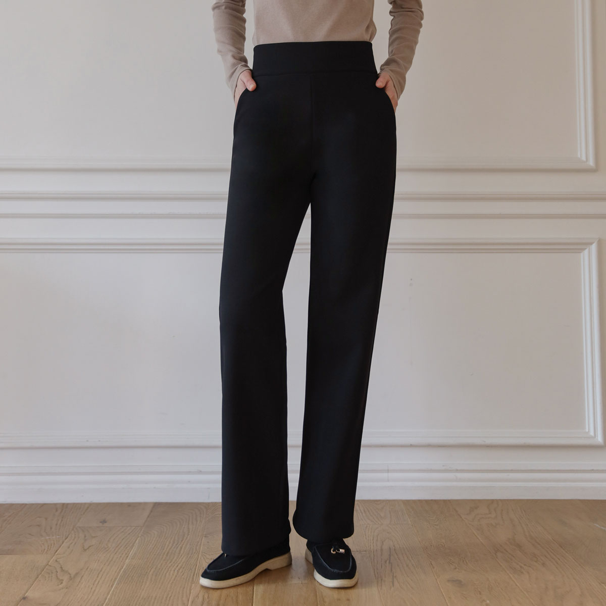 Simple tension up mink wide banding pants (4 sizes)