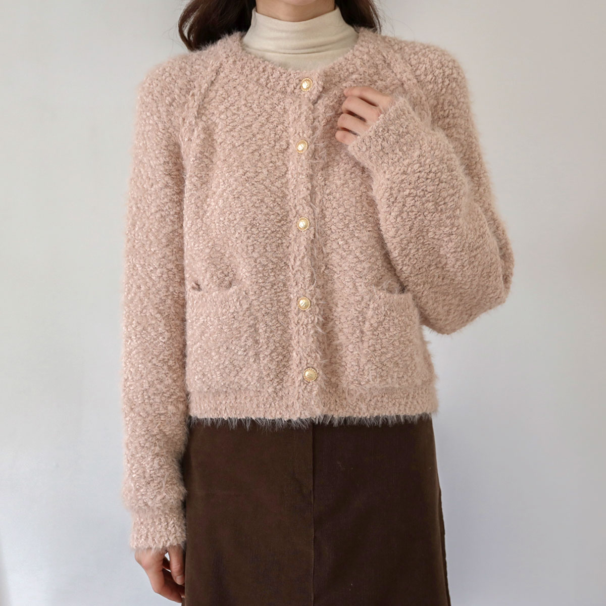 Cozy soft buckle knit cardigan