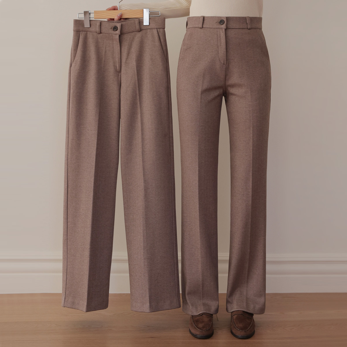 Again Herringbone Wide & Boot cut Slacks