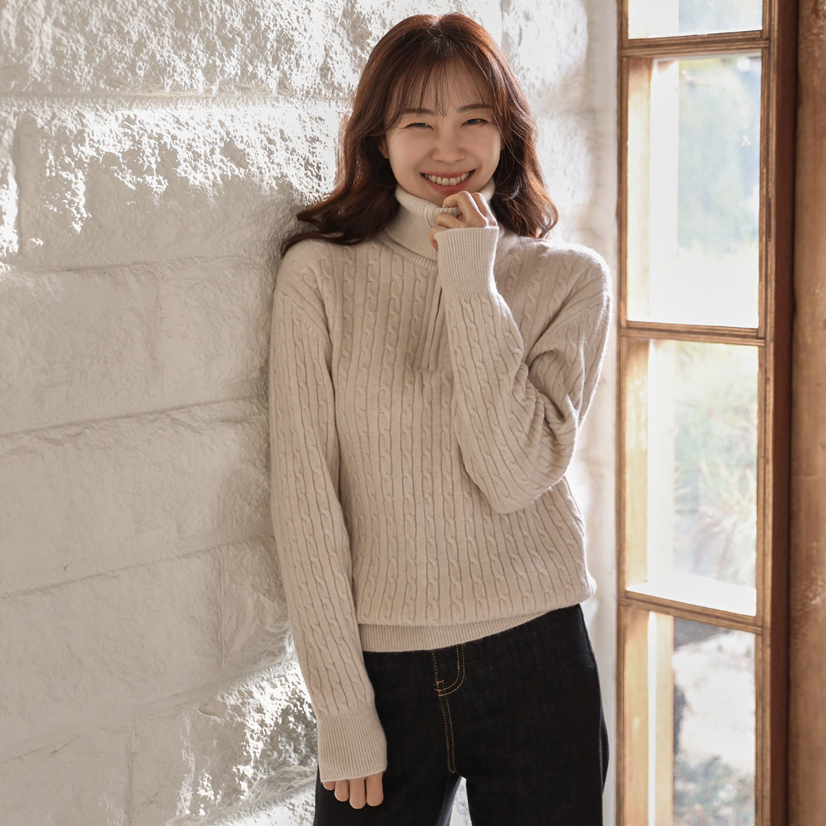 Cashmere Cable Half-zip Knit