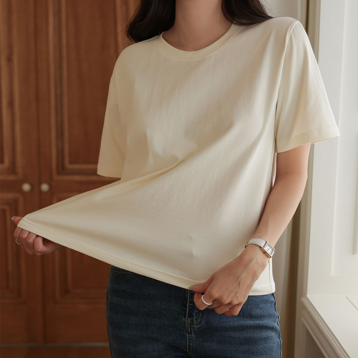 Macaron Tantan Crop Short T-shirts (Bio-washing)